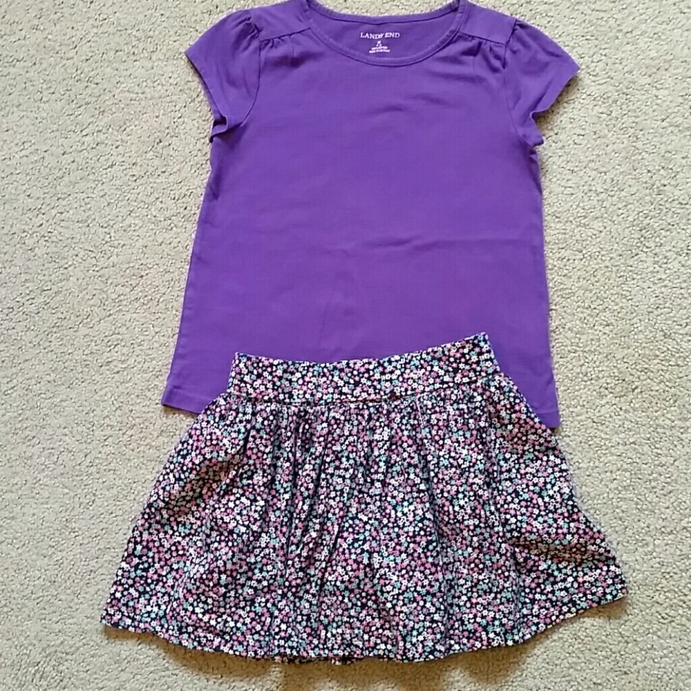 Lands End & Osh Kosh shirt and skort set